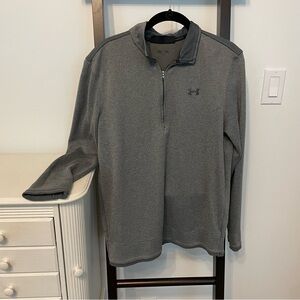 SZ M Under armour men’s 1/4 zip grey sweater. VGUC. Super versatile